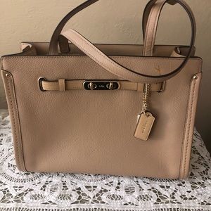 COACH Polished Pebble Leather Swagger Tote